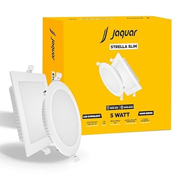 Jaquar Strella Slim 5W Round Recess Down Light - Cool White, Energy Efficient LED Ceiling Light for Home and Office (Pack of 1) - image, photos