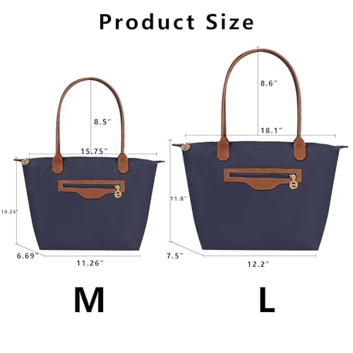 Bolso Tote de Nylon Impermeable para Mujer Ligero con Cierre miniatura 5