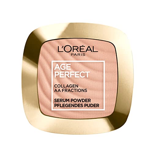 L'Oréal Paris Pari Pflegendes Puder für reife Haut, Für einen seidig strahlenden Teint, Age Perfect Kompaktpuder, Nr. 03 Mittel bis Dunkel… – Ansicht 1