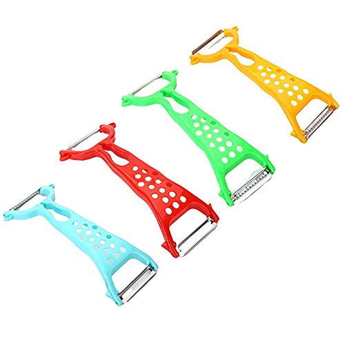 Lot de 4 éplucheurs de légumes et de fruits 2 en 1 à double tête pour la maison