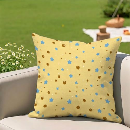 Housses coussin extérieur imperméables 50x50 jaune déco balcon jardin
