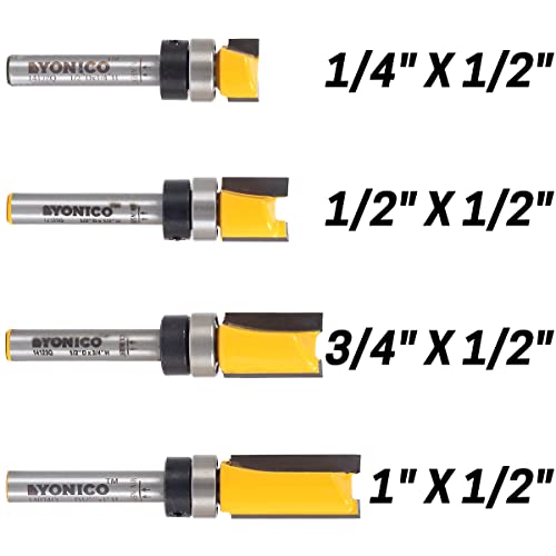 YONICO Set di 4 punte per fresa, diametro 1/2