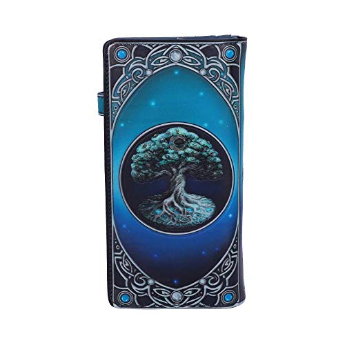 Nemesis Now Tree of Life Embossed Purse, Hand-Painted, Spiritual Pagan Design, Zipped Closure with Moon-Shaped Lock, 18.5cm3