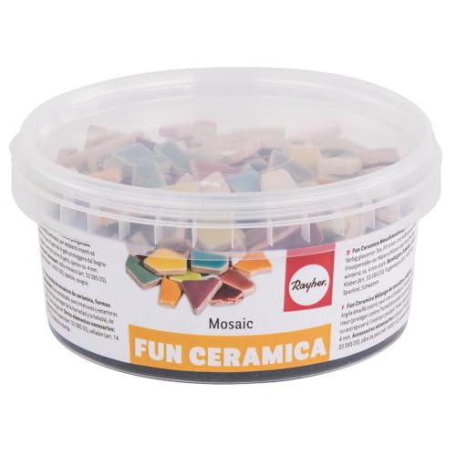 Rayher Fun Ceramica Mosaik Mix, polygonal, farbig glasierter Ton,...