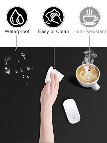 Image of TopMade Mouse Pad with 15W Fast Wireless Charging, 35.43 inchx15.75 inch XXXL Large Gaming Waterproof Desk Pad with Ultra-Smooth Surface, Non-Slip Base, Classic Black Computer Desk Mat for MacBook, PC, Laptop