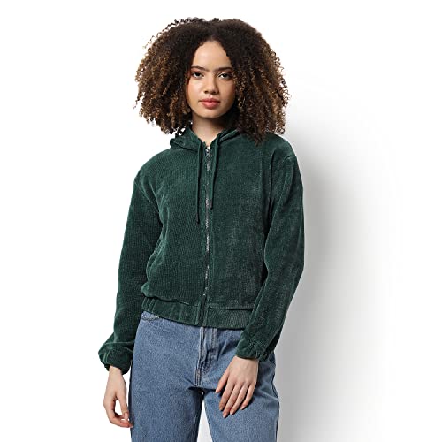 Image of Campus Sutra Women's Cotton Hooded Neck Sweatshirt