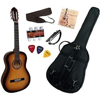 Pack Guitare Classique 4/4 Avec 6 Accessoires ~ Neuve & Garantie (sunburst) - Les Beatles, Paul McCartney, John Lennon, RIngo Starr, George Harrison
