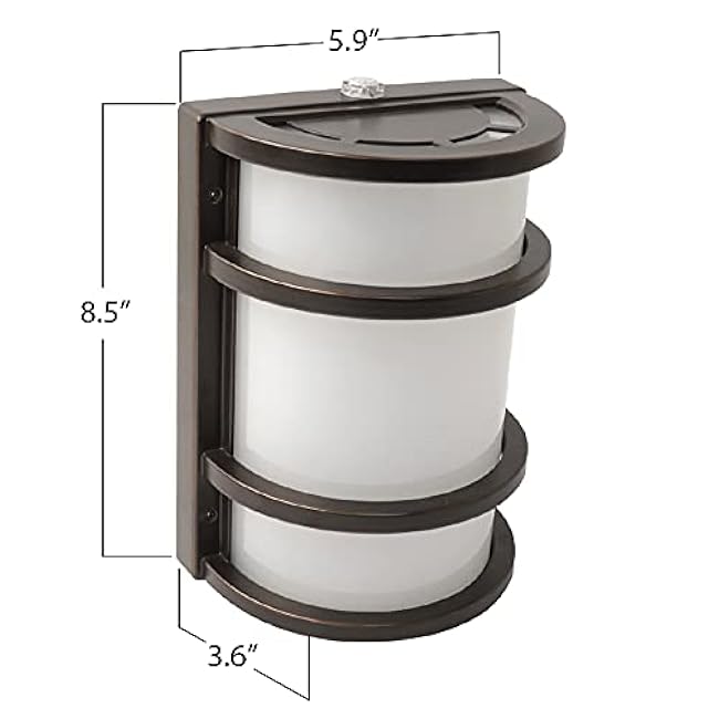 Feit Electric - Dusk to Dawn LED Bronze Half Moon Security Outdoor Wall Light, 5000K (73702)