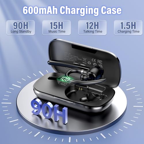 Bluetooth Headset, 90Hrs Bluetooth 5.3 Earpiece, APTX HD Audio, Mute Button - image 2