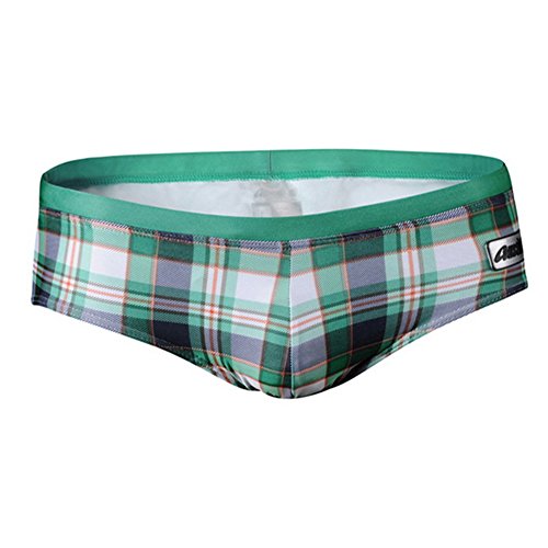 Boxer de bain d'homme imprimé plaid Baron Hong pour la plage