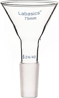 Glass Short Stem Powder Funnel with 75 mm Top Outer Dimension and 24/40 Inner Joint Filter Funnel Glass Funnel (OD 75mm)