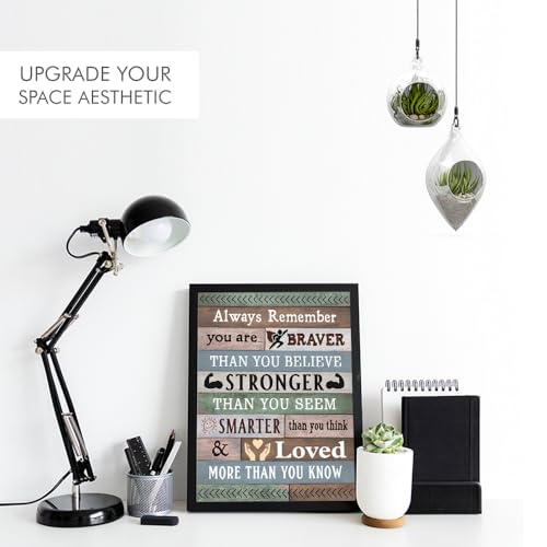 Image of Chaka Chaundh - Always remember you are braver than you believe stronger than you seem smarter than you think & loved more than you know.Suitable Inspirational Motivational Quotes for OFFICE & STUDENT- Father's & Mother's day gift Unique Birthday gift for Girlfriend Boyfriend son daughter Bro Sister gift - (14 X 11 inches)