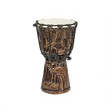 Producto hecho a mano Orient Express - Yembé de madera, instrumento musical, bongo, pintado, varios colores y tamaños, producto hecho a mano