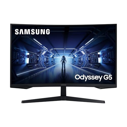 Samsung Monitor Gaming Odyssey G5 (C32G53), Curvo (1000R), 32', 2560x1440 (WQHD 2K), HDR10, VA, 144 Hz, 1 ms, FreeSync Premium, HDMI, Display port, Ingresso Audio, Eye Saver Mode, Flicker Free