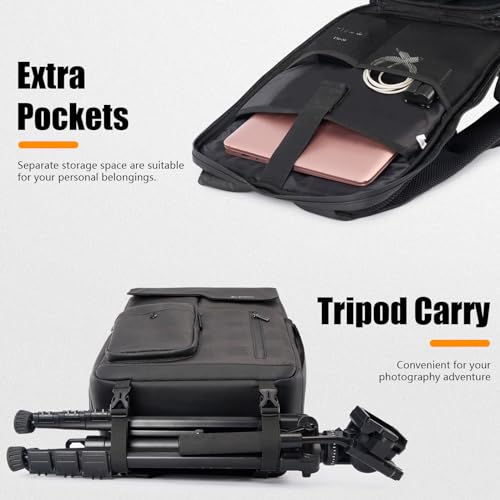 Mochila impermeable para cámara Cwatcun con compartimento 14" laptop miniatura 6