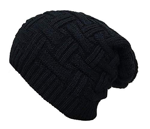 Men's and Women's Skull Slouchy Winter Woollen Knitted Black Insi...