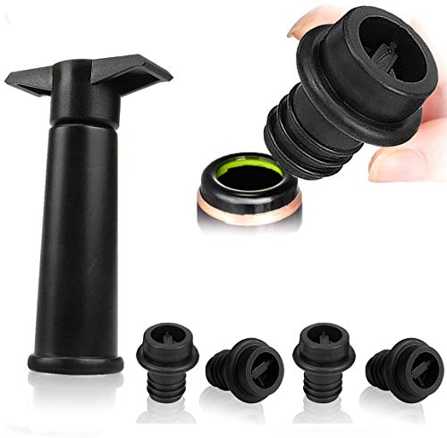 Wine Saver Vacuum Pump with 4 Vacuum Stopper Reusable Sealer to Preserve Wine