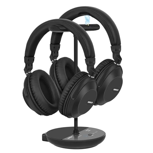 SIMOLIO Casque TV sans Fil pour Télévision, Double Bluetooth Ecouteurs avec Modes Cinéma & Dialogue Clair, Volume Augmenté pour Séniors, Pas de Délai,...