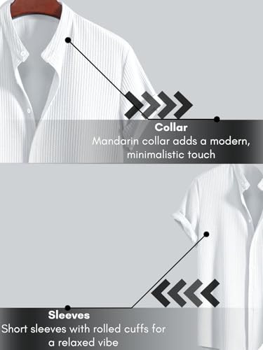 Image of GRECIILOOKS Men's Polycotton Regular Fit Casual Shirt | Stylish | Printed | Solid | Short Sleeve | Trendy (Available in Plus Size)