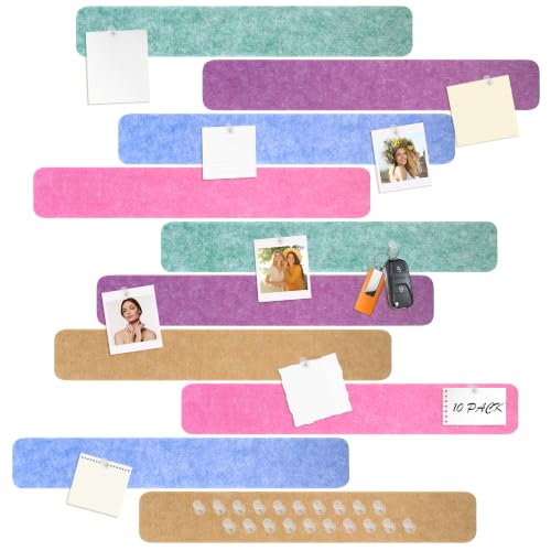 Image of JIANTA Self Adhesive Felt Bulletin Board Strips for Wall, 10 Pack