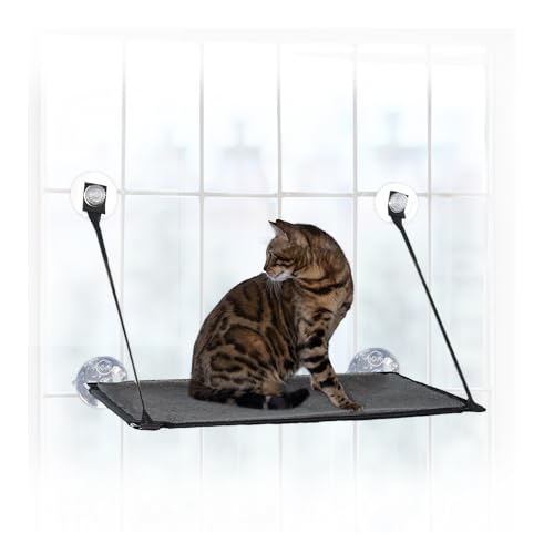 K&H Mascotas| Soporte EZ para Ventanas | Cama para Gatos de Dos Alturas Que se acopla en el umbral de la Ventana