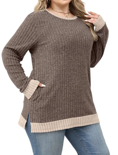 Image of Sampeel Long Sleeve Shirts for Women Tunic Sweaters Fall Fashion Outfits | Sweaters for Women, Early Fall Fashion Must Haves 2026, Long Tunic Tops, Vacation Outfits, Autumn, Plus Size Blouses