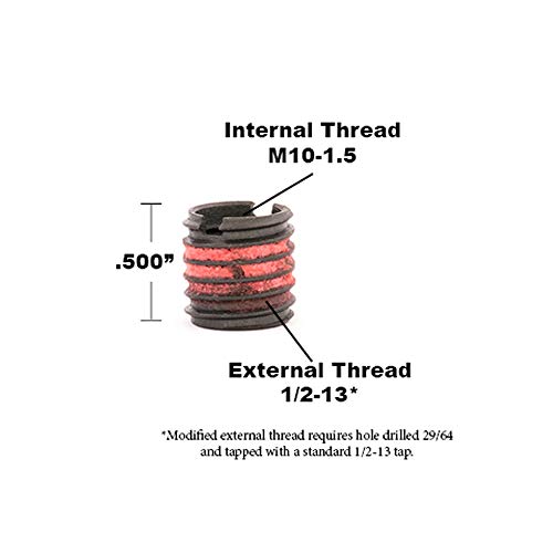 Image of E-Z LOK Thread Insert, M10-1.5 Internal, 0.5-13 External, 5 ct