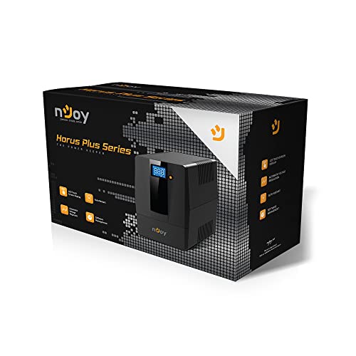 Njoy Horus Plus 2000VA Gruppo Di Continuità 1200 Watt, Line Interactive, Onda Sinusoidale Simulata, Display Lcd, Touch Screen, Avr, Usb, 4 Uscite Shuko, Rj11 RJ45 In/Out, 2 Batterie - Garanzia 3 Anni - 8