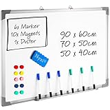 Nyxi Whiteboard, 70cm X 50cm (WxH), Dry-Wipe Magnetic Aluminium Frame with Strong Rear Galvanised Zinc Sheet, Comes with 6 X Markers, 10 Magnets, 1 X Duster. for Home, Office, School (700mmx500mm)