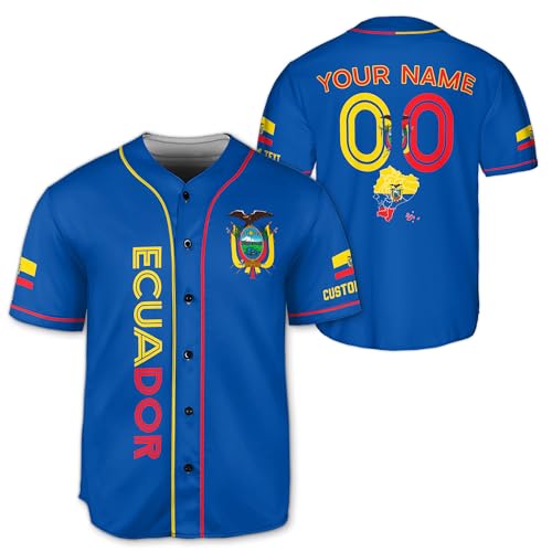 Jersey de Béisbol personalizado Ecuador para hombres miniatura 1
