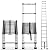YSMN 14.5 FT Telescoping Ladders Heavy Duty Aluminum Collapsible Ladder Load Bearing 330 LBS Extension Ladders Applicable to Household Use Outdoor Work