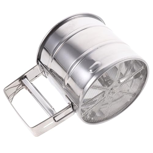 GRIRIW Handheld Flour Sifter Cup Semi Automatic Kitchen Tool for Baking Comfortable to Clean Design for Cake and Bread Baking