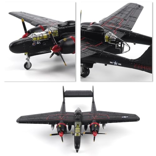NUOTIE Northrop P-61B Black Widow 1:144 Scale Aircraft Model Kits WWII Fighter Model Metal Die-cast Model Aircraft for Collection Or Airplane Model Gift - Image 7