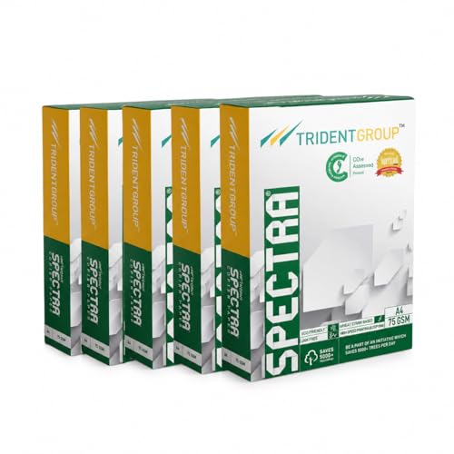 Image of ZS COLLECTION A4-Size Printer Paper 80.5L x 57.1W Centimeters | 500 sheets A4-size Paper bundle | 75 GSM White Paper For Laserjet & Inkjet Printer | Fast Drying | Eco Friendly -5 Ream