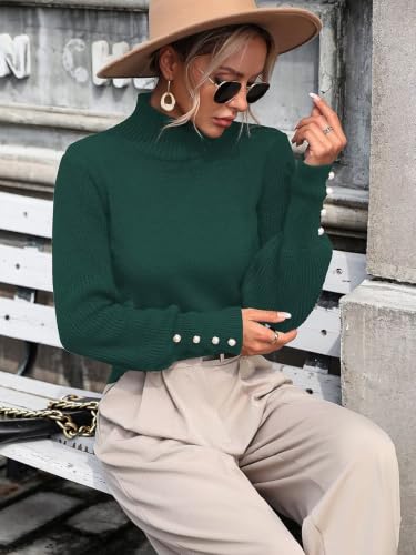 Image of Upopby Women's Fall Winter Turtleneck Sweaters Knitted Pullover Sweater Top
