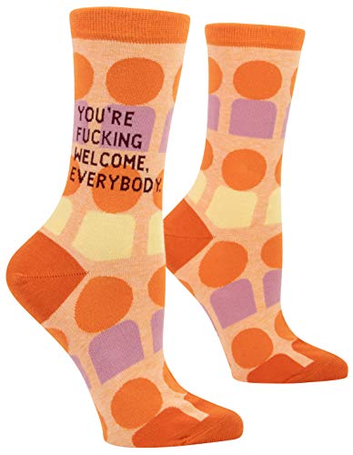 You're fucking welcome, everybody. blue q women's funny crew sock…