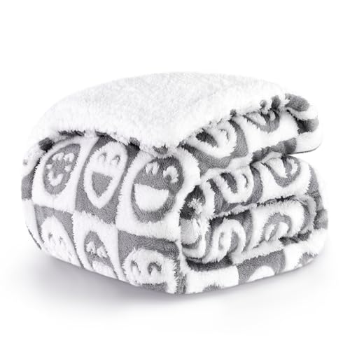 PanxHome Manta Polar, 520GSM Manta Sherpa, Mantas para Sofa, 200x230 cm, Gris
