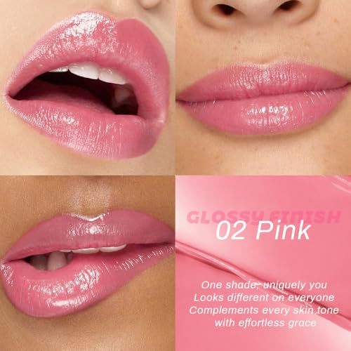 Image of Honey Lipstick Tinted Lip Balm - Shine Moisturizing Lipstick for Women, Natural Nourishing Hydrating Lip Color Gloss Stain for Dry Lips, Tint Sheer Lightweight Makeup, Vegan - 2Pc Black & Pink