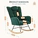 Rocking Chair Nursery Teddy, Upholstered Baby Fluffy Glider Rocker for Adults Small Spaces Indoor,Nursing Chairs for Living Room, Bedroom, Classroom（DarkGreen）