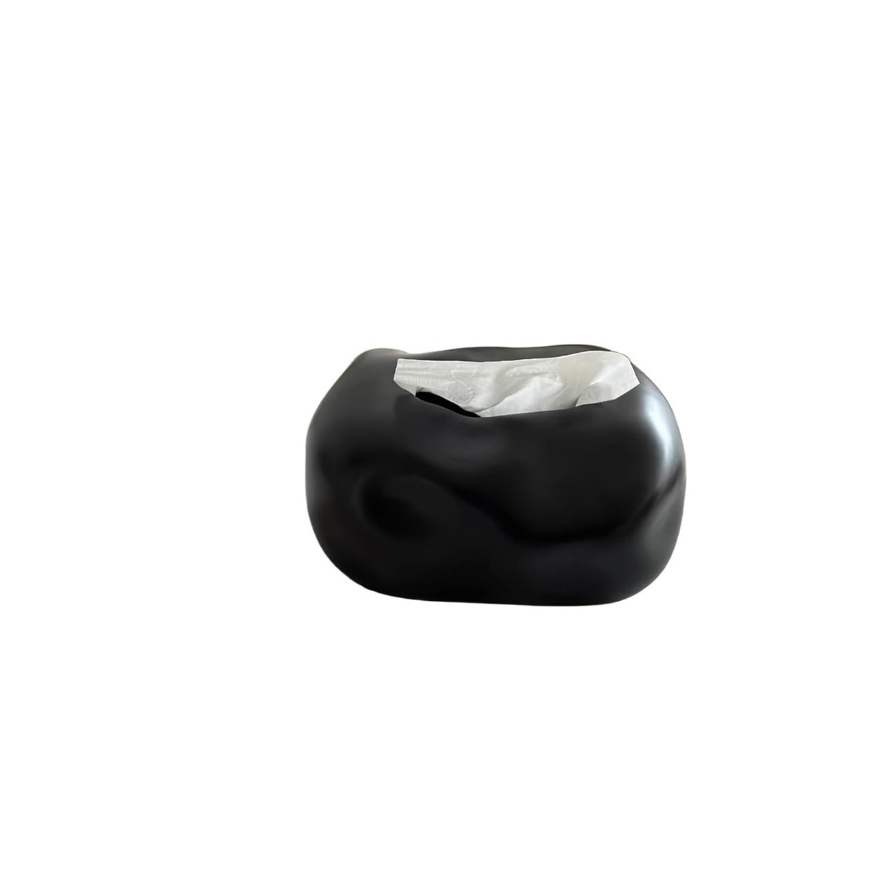 Ceramic Tissue Box Holder Creative Desktop Decor Tabletop Storage For Living Room(Black)