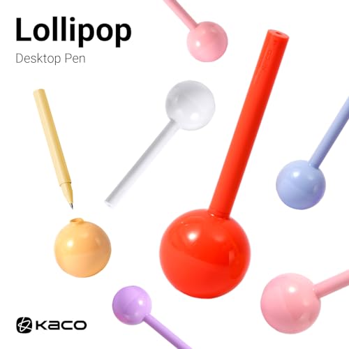 Image of KaCo Lollipop Gel Pens Desktop Pen with Black Ink, 0.5mm Fine Point (Blue)
