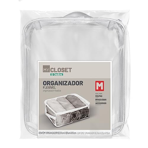 Ordene - Organizador Flexível em PVC Transparente, Tamanho Médio, Linha My Closet
