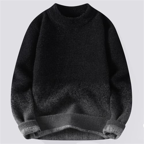 Gradient Men's Sweater Round Neck Autumn/Winter Bottom Knitted Cashmere Sweater Warm Woolen Sweater(Medium)2
