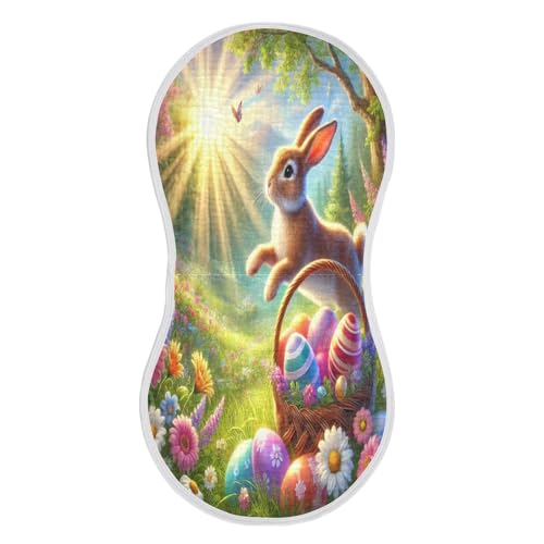 Rabbit Easter Egg Gorgeous Baby Burp Cloths Burp Cloth Rags Cotton Burp Clothes Absorbent Muslin Burp Cloths Soft for Unisex Boy Newborn Girl 1 Pack 22x11 Inches