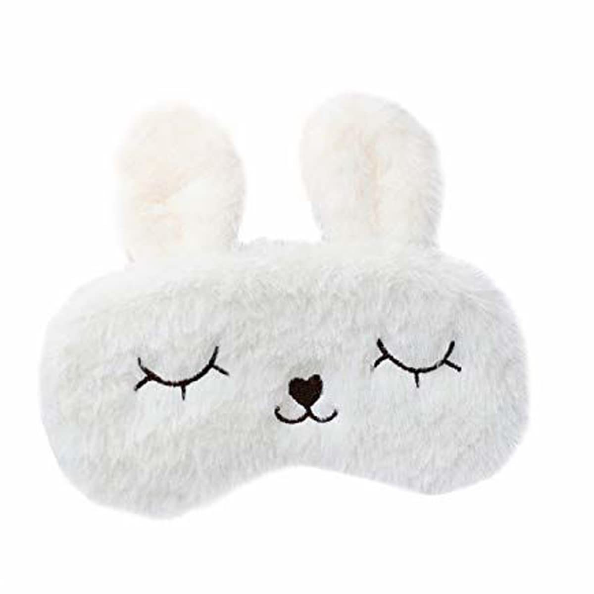 Nitsha Unisex Soft and Smooth Cute Fur Cat Sleeping Eye Shade Microfiber Travel Mask Cover for Insomnia, Meditation, Puffy Eyes and Dark Circles (White)