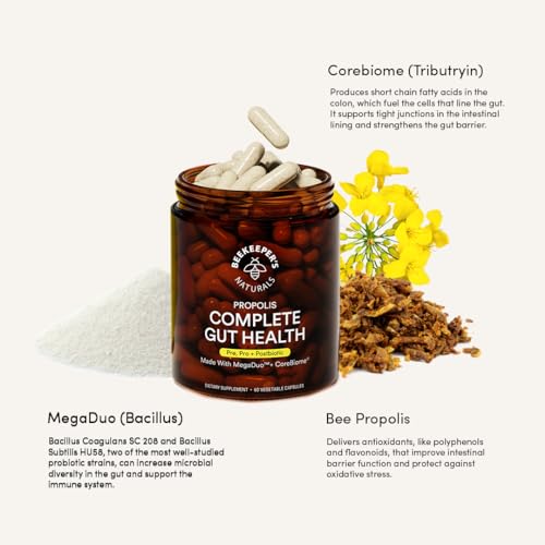 Beekeeper'S Naturals Complete Gut Health, 3-In-1 Prebiotic, Postbiotic, Probiotics For Digestive Health & Bloating Relief For Women & Men thumb #4