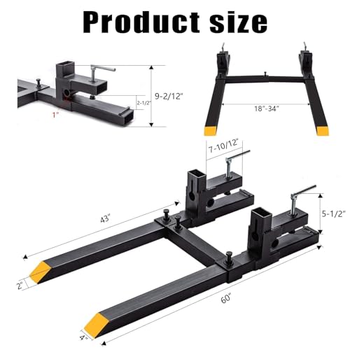 image for ZHAIUPON Clamp on Pallet Forks,60