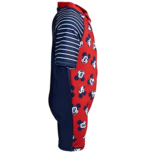 Disney Mickey Mouse Toddler Boys Zip Up Swim Sunsuit Red 2T #TOP2