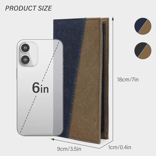 Long Wallet for Men, Large Capacity Minimalist Denim Bifold Wallet, Fashion Clutch Purse Card Holder Slim Wallet (Blue)2