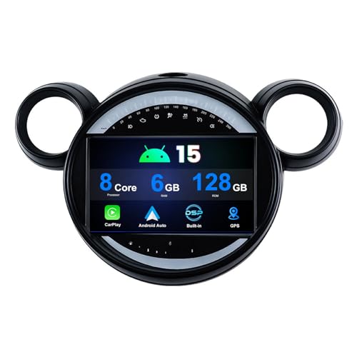 MISONDA 6G+128G Autoradio Android 15 pour BMW Mini Cooper Countryman R60 2010-2016 avec Carplay Android Auto DSP écran Tactile 9 Pouces - Mirror Link GPS WiFi BT FM/RDS SWC Fast Boot Caméra MIC